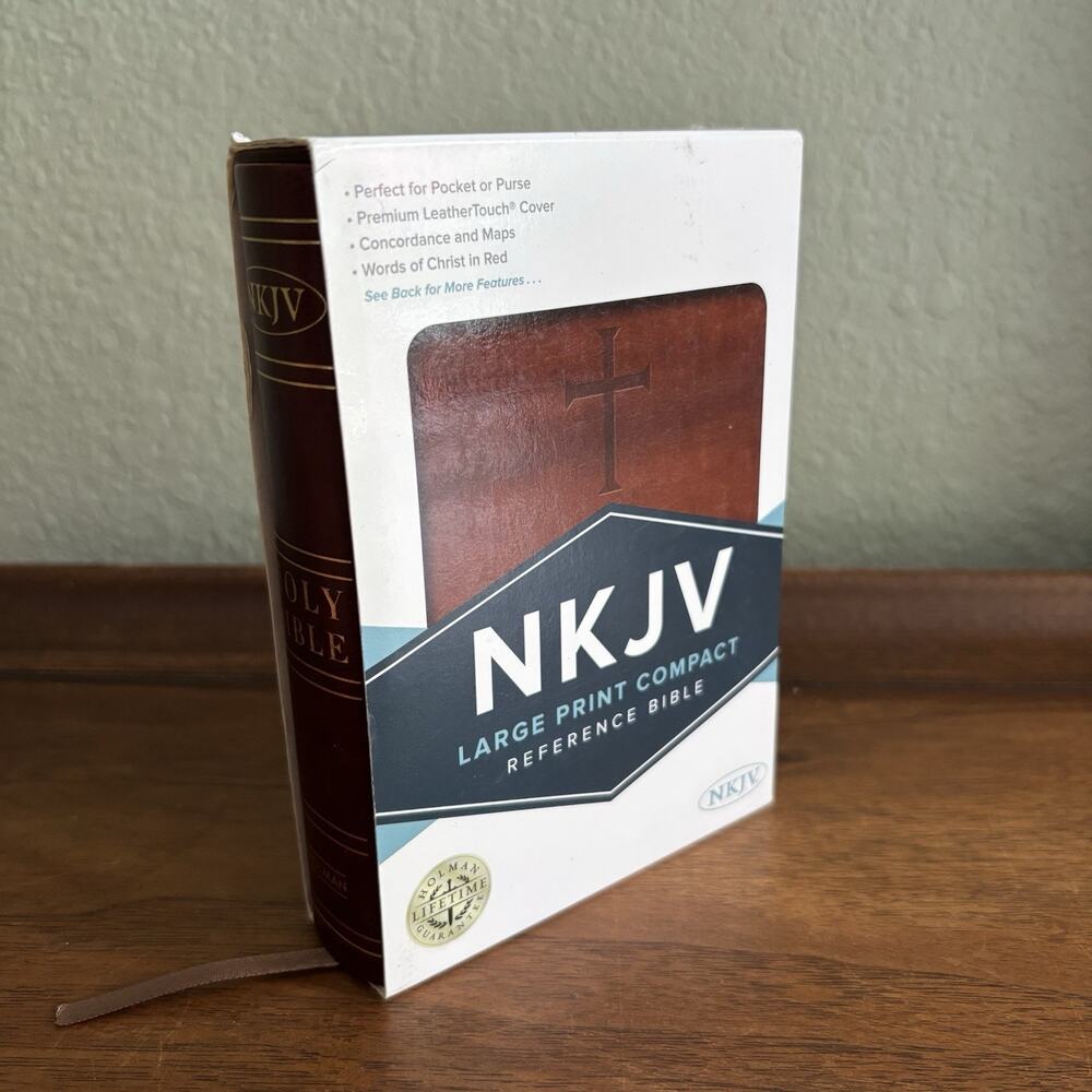 NKJV Personal Large Print Reference Bible Brown Leathersoft